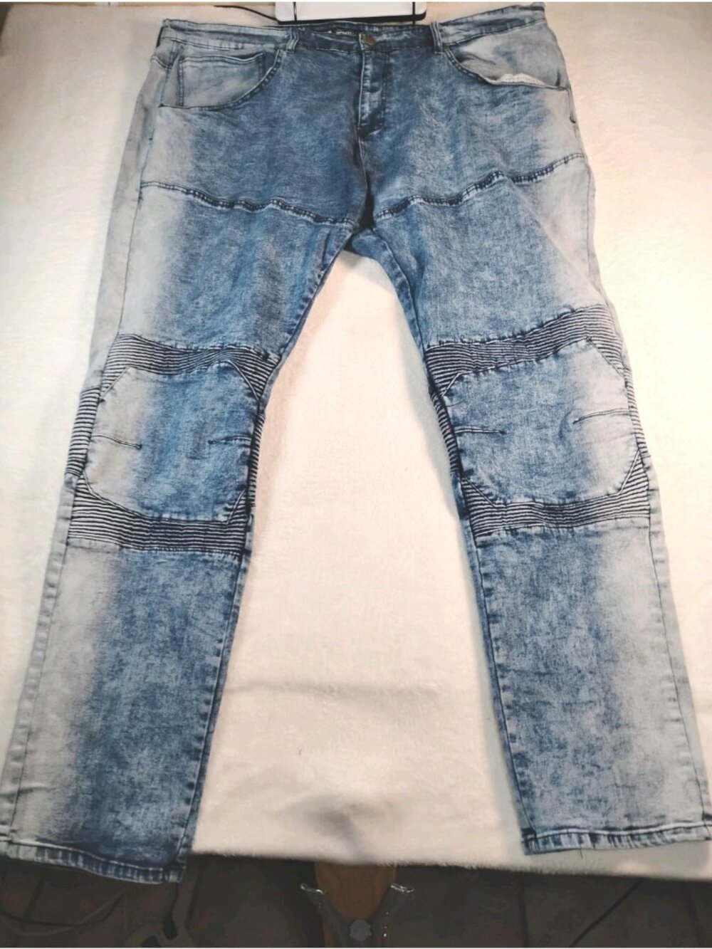 Encrypted Mens Jeans Y2K Acid Wash Retro Size 50